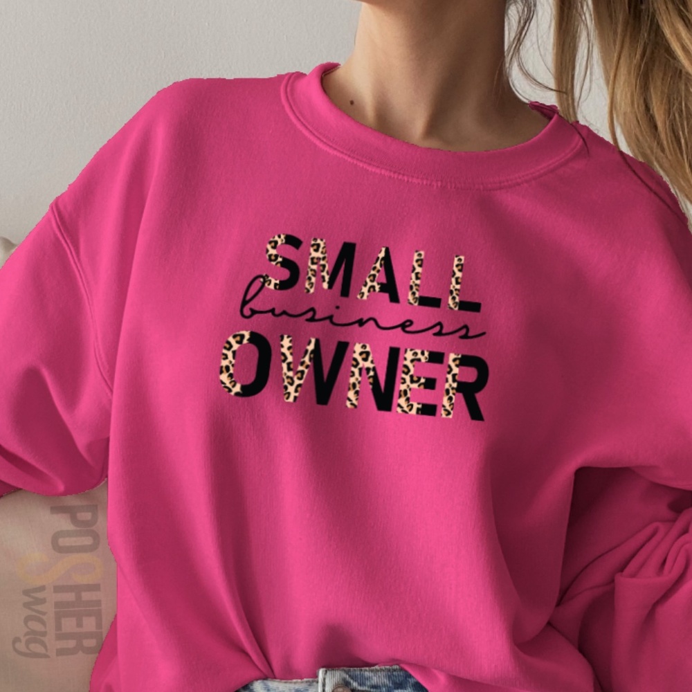 "Small Business Mama" Graphic Crew Neck Sweatshirt